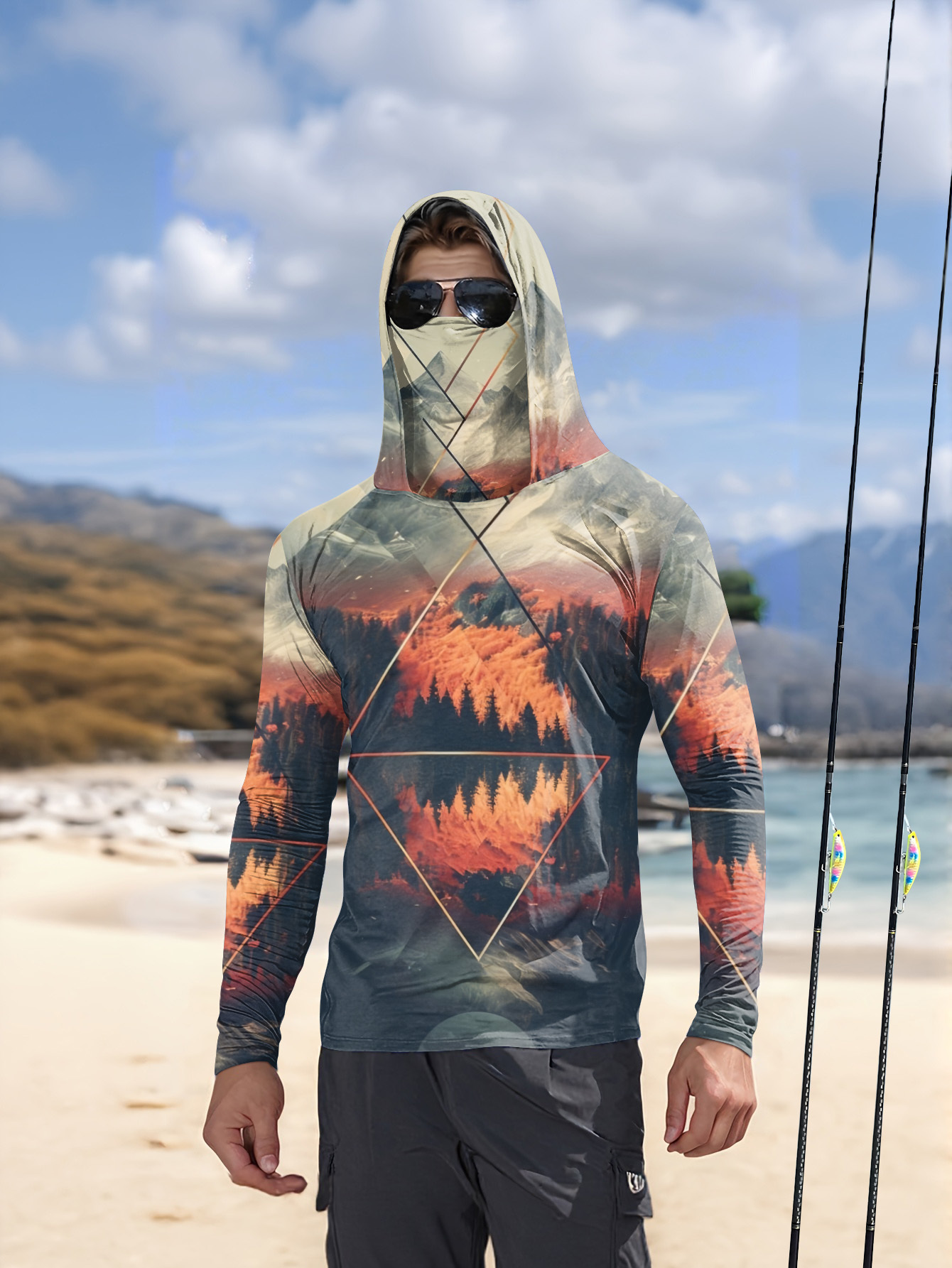Felpa da Pesca per Uomo con Ma - Fishing Mask Sun Protection recensione e prezzo